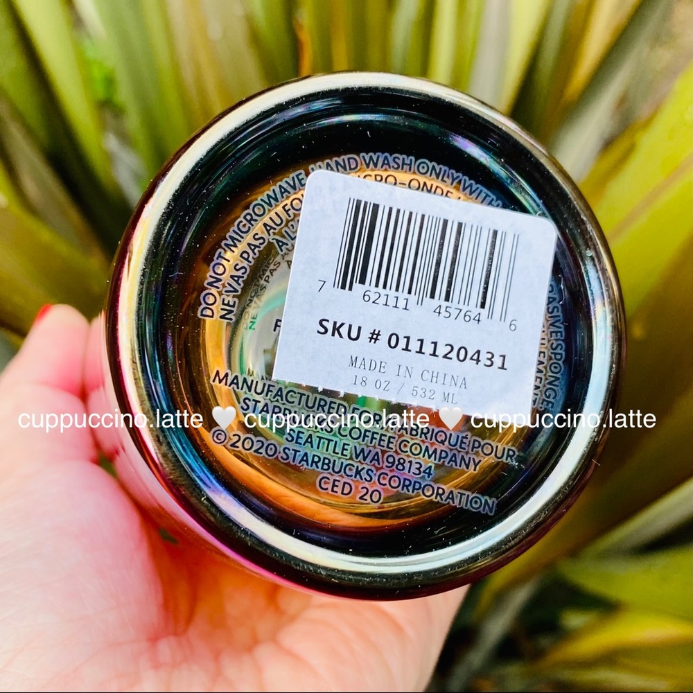 🌈LAST ONE🌈Starbucks Iridescent Oil Slick 50th Anniversary Glass Cold Cup - Picture 8 of 10